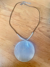 Load image into Gallery viewer, Abalone Shell Sterling Silver Hammered Bar Leather Necklace