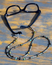 Load image into Gallery viewer, Turquoise Silver Glass Beaded Chain Eyeglass Holder + Lanyard +Necklace