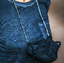 Load image into Gallery viewer, Turquoise Silver Glass Beaded Chain Eyeglass Holder + Lanyard +Necklace