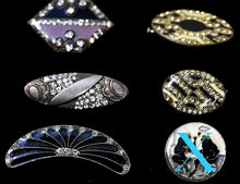 Load image into Gallery viewer, Art Deco Brooch • Heirloom Marcasite • Enamel • Charms • Barrette