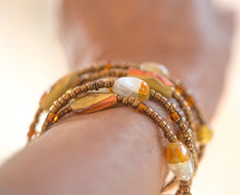 Load image into Gallery viewer, Murano Style + Czech glass Beaded Wrap Bracelet with copper magnetic clasp or Necklace or Choker