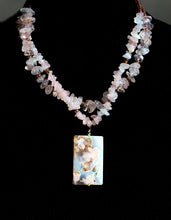Load image into Gallery viewer, Rose Quartz Cherry Blossom Agate Double strand Necklace