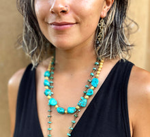 Load image into Gallery viewer, Turquoise and Gold Vermeil Chunky Necklace