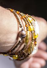 Load image into Gallery viewer, Murano Style + Czech glass Beaded Wrap Bracelet with copper magnetic clasp or Necklace or Choker