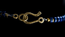 Load image into Gallery viewer, Brass Ethiopian Coptic Cross + Lapis Lazuli Necklace
