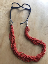Load image into Gallery viewer, Coral multi-strand beaded necklace lanyard eyeglass holder