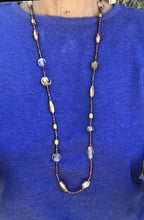 Load image into Gallery viewer, Murano Style + Czech glass Beaded Wrap Bracelet with copper magnetic clasp or Necklace or Choker