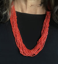 Load image into Gallery viewer, Coral multi-strand beaded necklace lanyard eyeglass holder