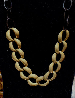 Vintage Brass Linked Necklace