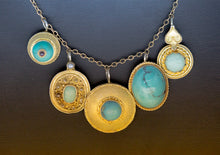 Load image into Gallery viewer, 22K Gold Vermeil Turquoise Charm Necklace