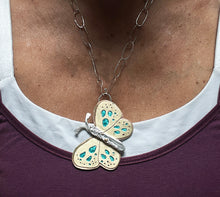 Load image into Gallery viewer, Brass and Sterling Silver Butterfly pendant