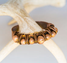 Load image into Gallery viewer, Copper Ball + Wire Beaded Cuff Bracelet
