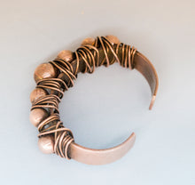 Load image into Gallery viewer, Copper Ball + Wire Beaded Cuff Bracelet
