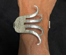 Load image into Gallery viewer, Sterling Silver Mod Hammered Bracelet Cuff