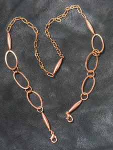 Copper Chain Link Lanyard + Eyeglass Holder