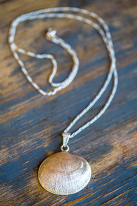 Sterling Silver Casted Sea Shell Long Necklace