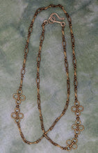 Load image into Gallery viewer, Vintage Brass Daisy Chain Variable Length Necklace
