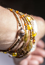 Load image into Gallery viewer, Murano + Czech glass Beaded Wrap Bracelet with copper magnetic clasp or Necklace or Choker