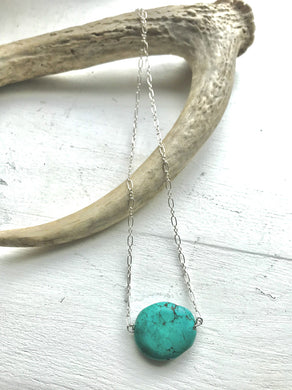 Sterling Silver with Turquoise Nugget Pendant