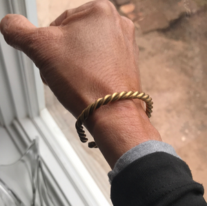 Warm Brass spiral cuff bracelet