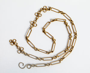 Vintage Brass Chain Necklace Variable Length